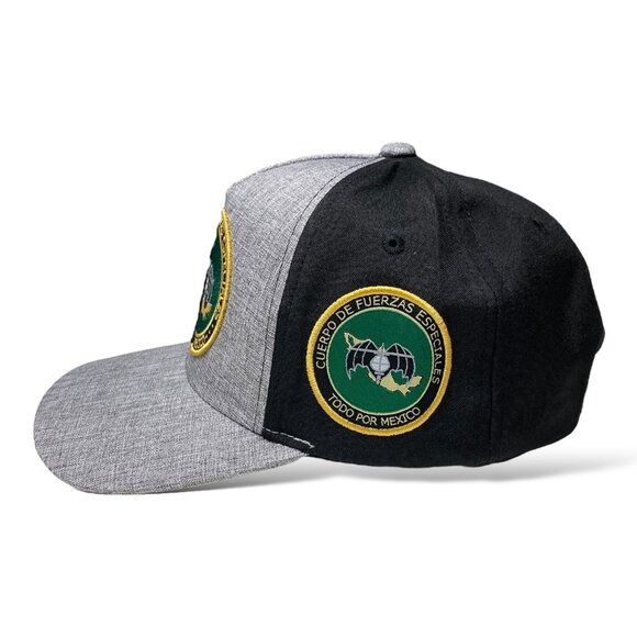 Mexico Gafes Fuerzas Especiales Men's Curved Brim Trucker Hat Light Gray - Picture 3 of 8